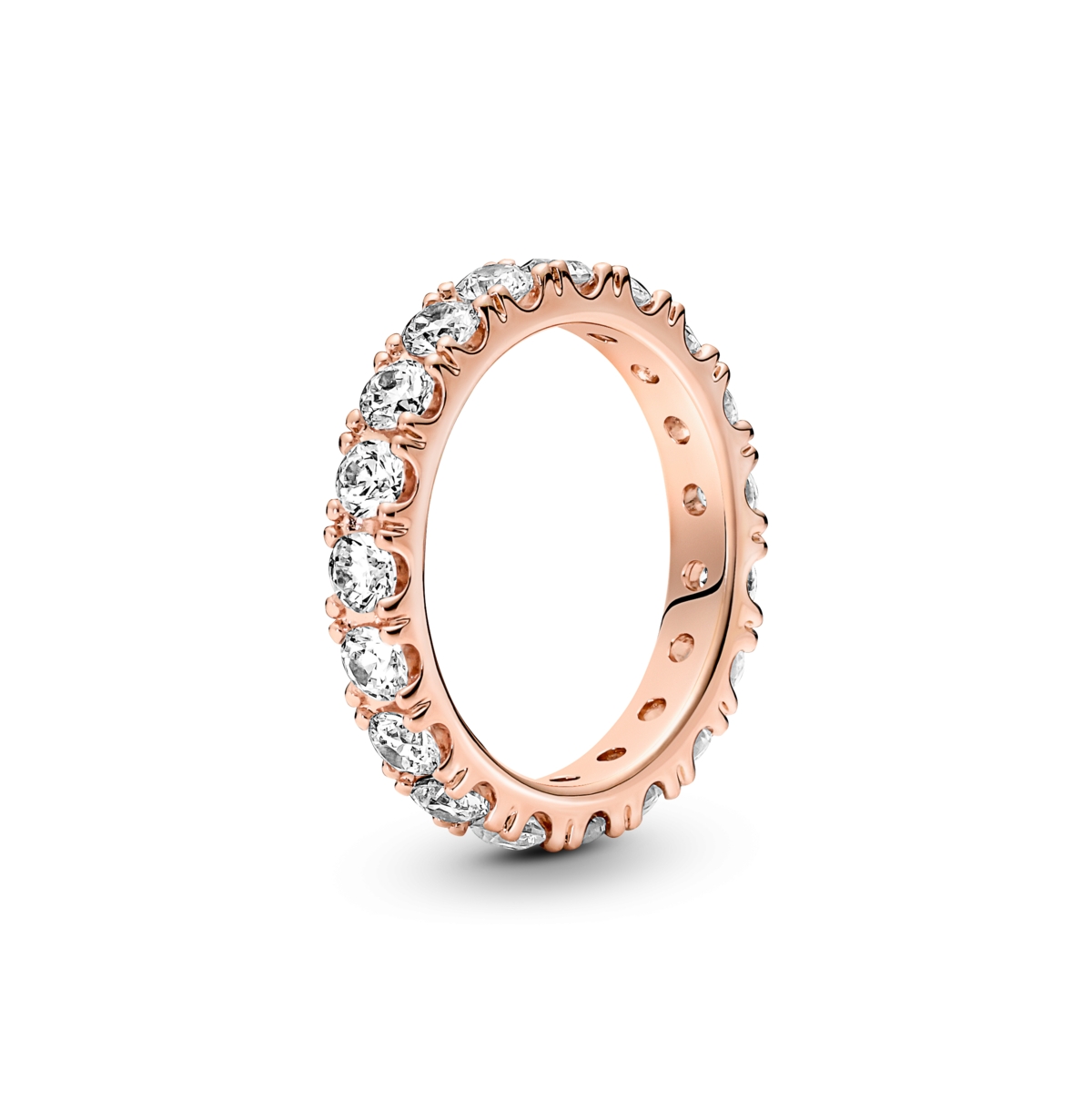 Pandora Cubic Zirconia Timeless Sparkling Row Eternity Ring In Rose Gold