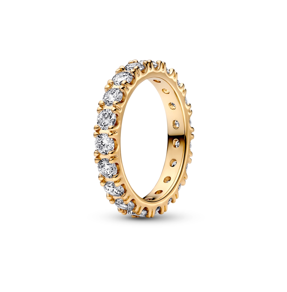 Cubic Zirconia Timeless Sparkling Row Eternity Ring - Gold