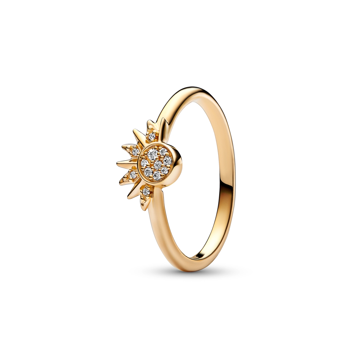 Cubic Zirconia Moments Celestial Sparkling Sun Ring - Gold