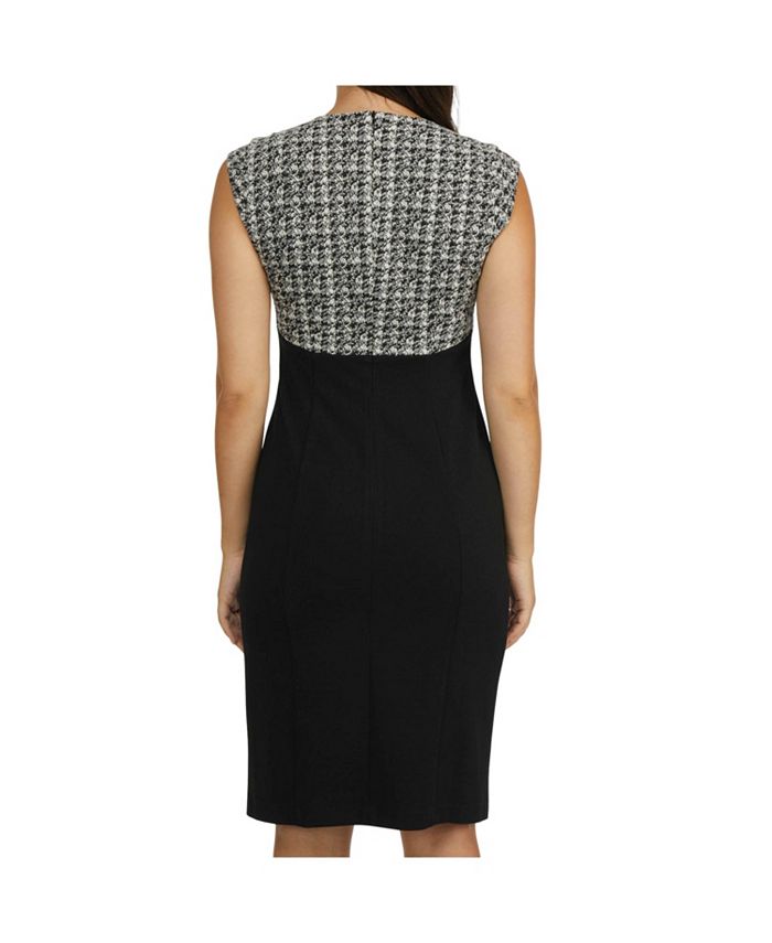 Ellen Tracy Women's Stretch Crepe Dress with a Pleated Waist Detail ...