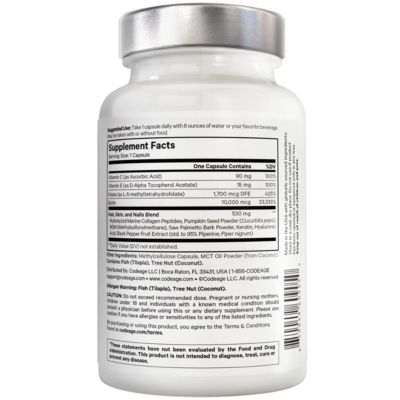 Biotin Collagen Vitamins+ 10,000 mcg Biotin Supplement - Hydrolyzed Collagen, Vitamins C & E, Folate, Hyaluronic Acid, Keratin, MSM, 90 Capsules