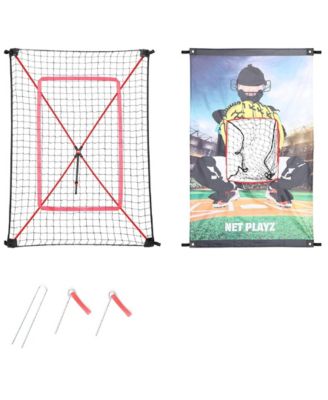 Baseball Combo, Junior Baseball, Softball Trainer Combo, Pitchback Rebounder Net and Pitching Target Panel with Carry Bag, 3' x 5'