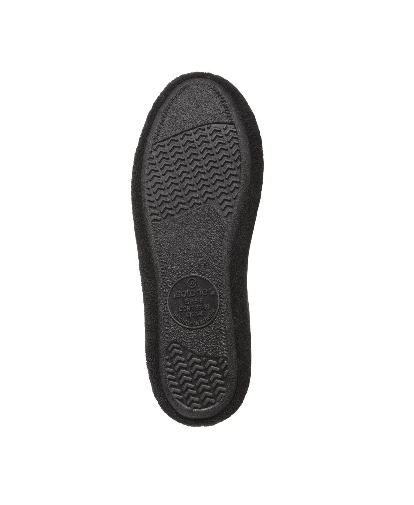 Женские тапочки Isotoner Signature Terry Indoor/Outdoor Ballerina Slippers, цвет: Чёрный — фото 6