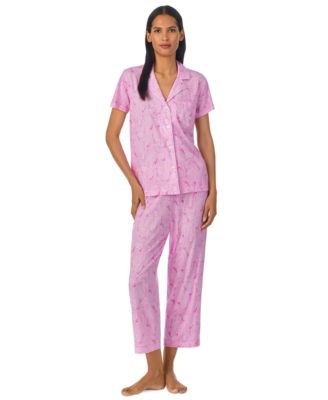 Lauren Ralph Lauren - Women's Paisley Knit Short-Sleeve Top and Capri Pajama Pants Set