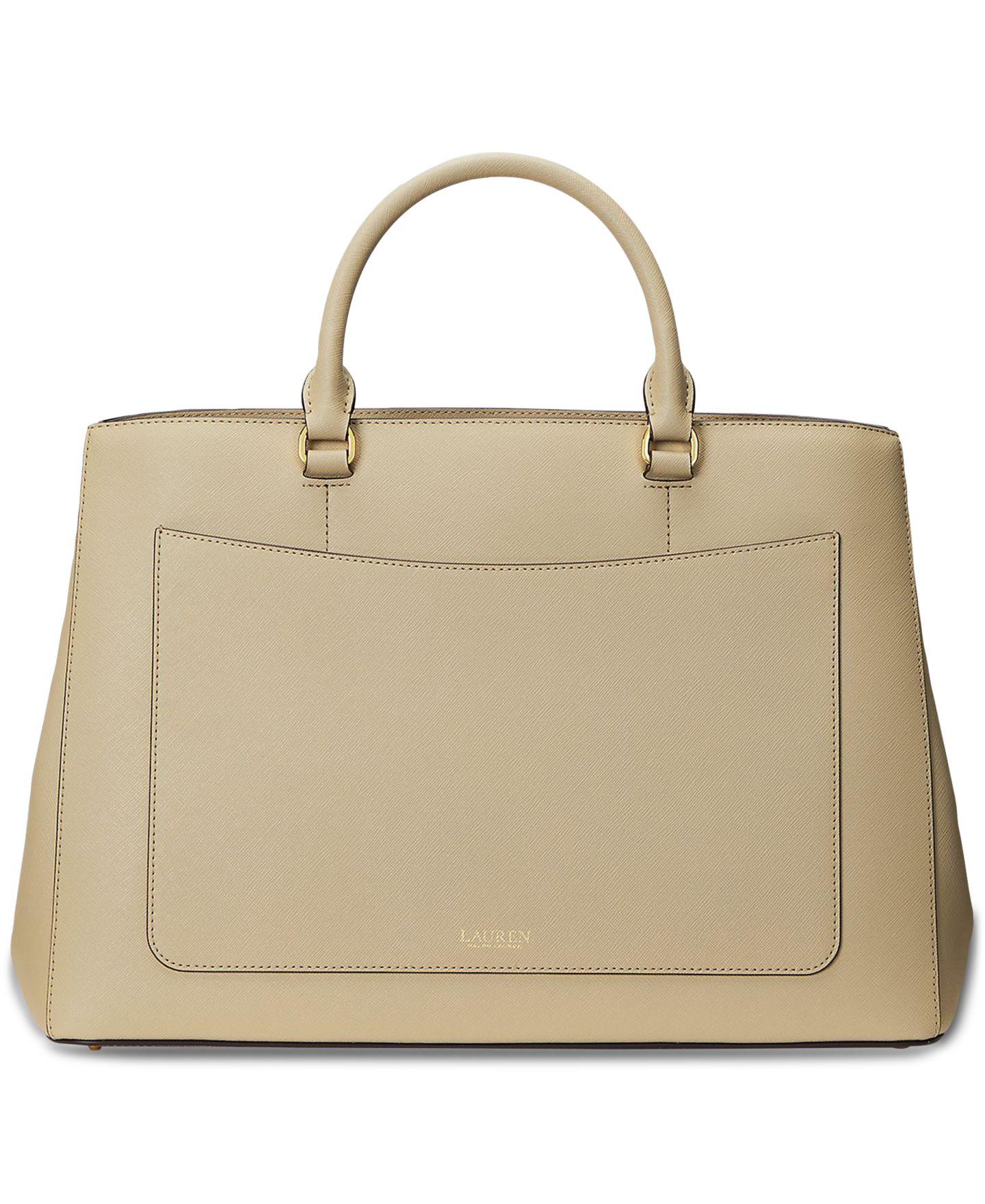 Женская сумка Lauren Ralph Lauren Hanna Large Crosshatch Leather Satchel, цвет: Берёзовый рыжевато-коричневый — фото 3