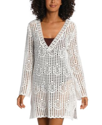 La Blanca - Women's Waverly Bell-Sleeve Cover-Up Dress