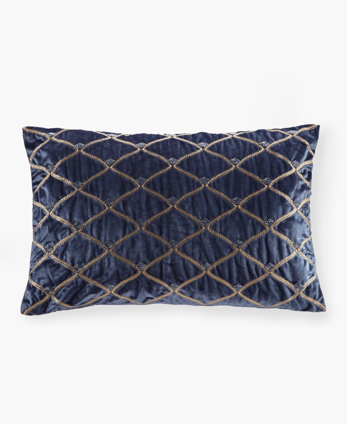 Croscill Aumont Oblong Decorative Pillow, 22" X 15" In Navy
