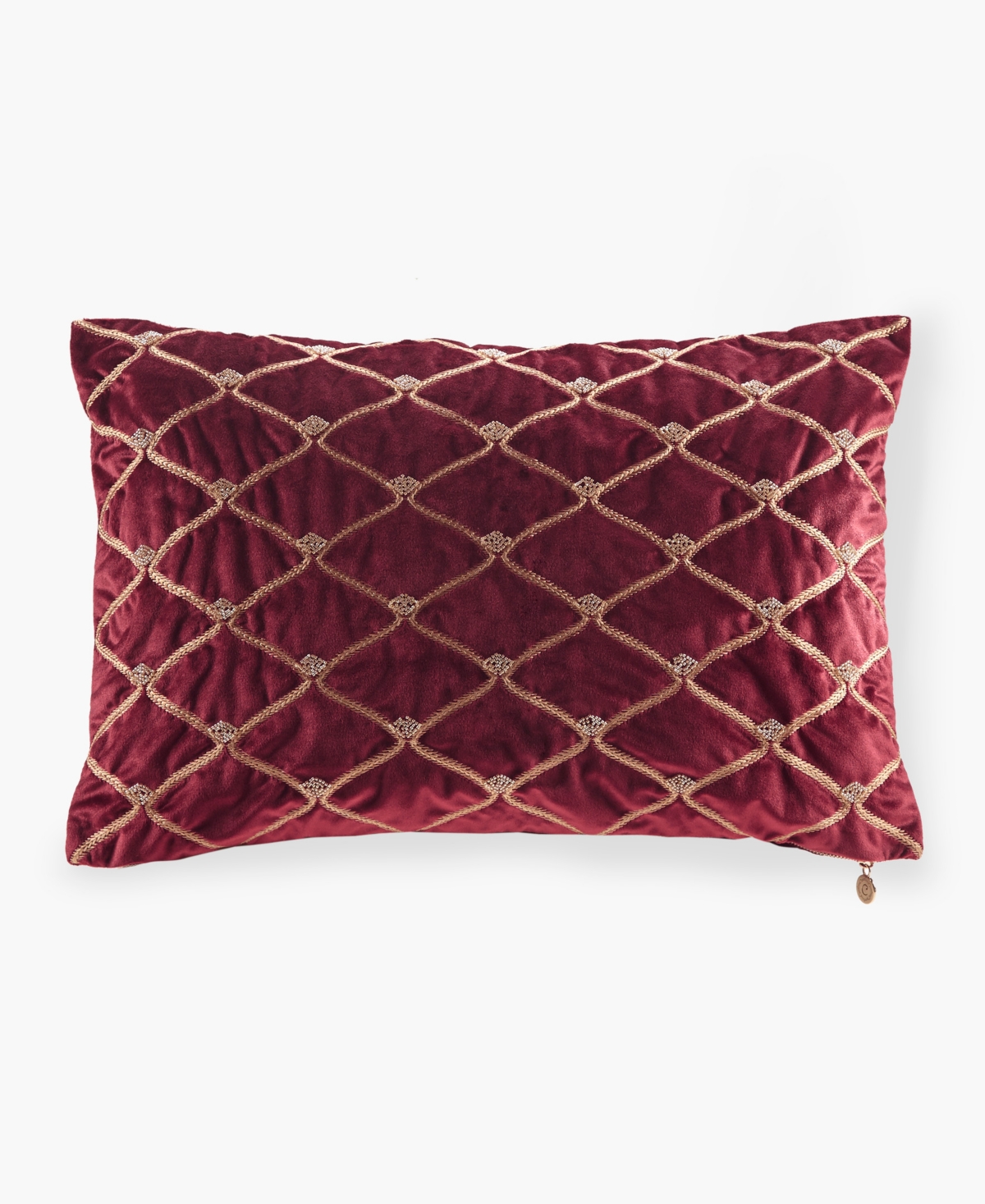 Croscill Aumont Oblong Decorative Pillow, 22" X 15" In Burgundy