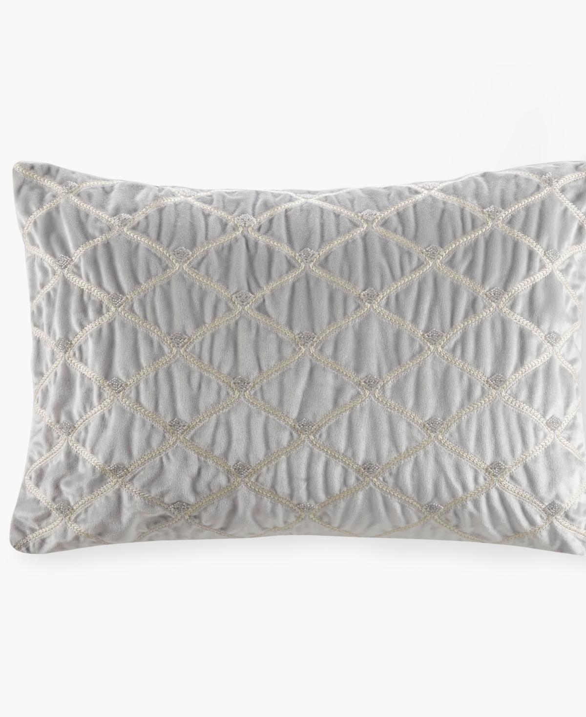 Croscill Aumont Oblong Decorative Pillow, 22" X 15" In Silver