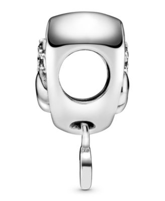 Cubic Zirconia Sparkling Paw Print Heart Charm