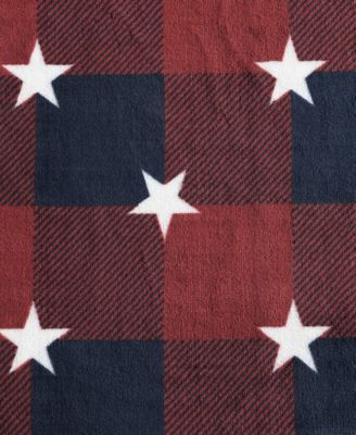 Americana Plaid Ultra Soft Plush Fleece Throw, 70 x 50