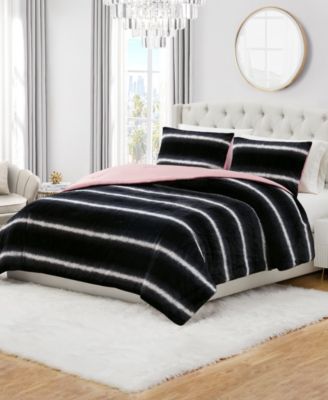 Faux Fur Ombre Stripe 3-Pc. Comforter Set, King