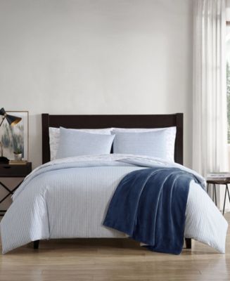 Eddie Bauer Ticking Stripe Cotton Percale Duvet Cover Sets - Macy's