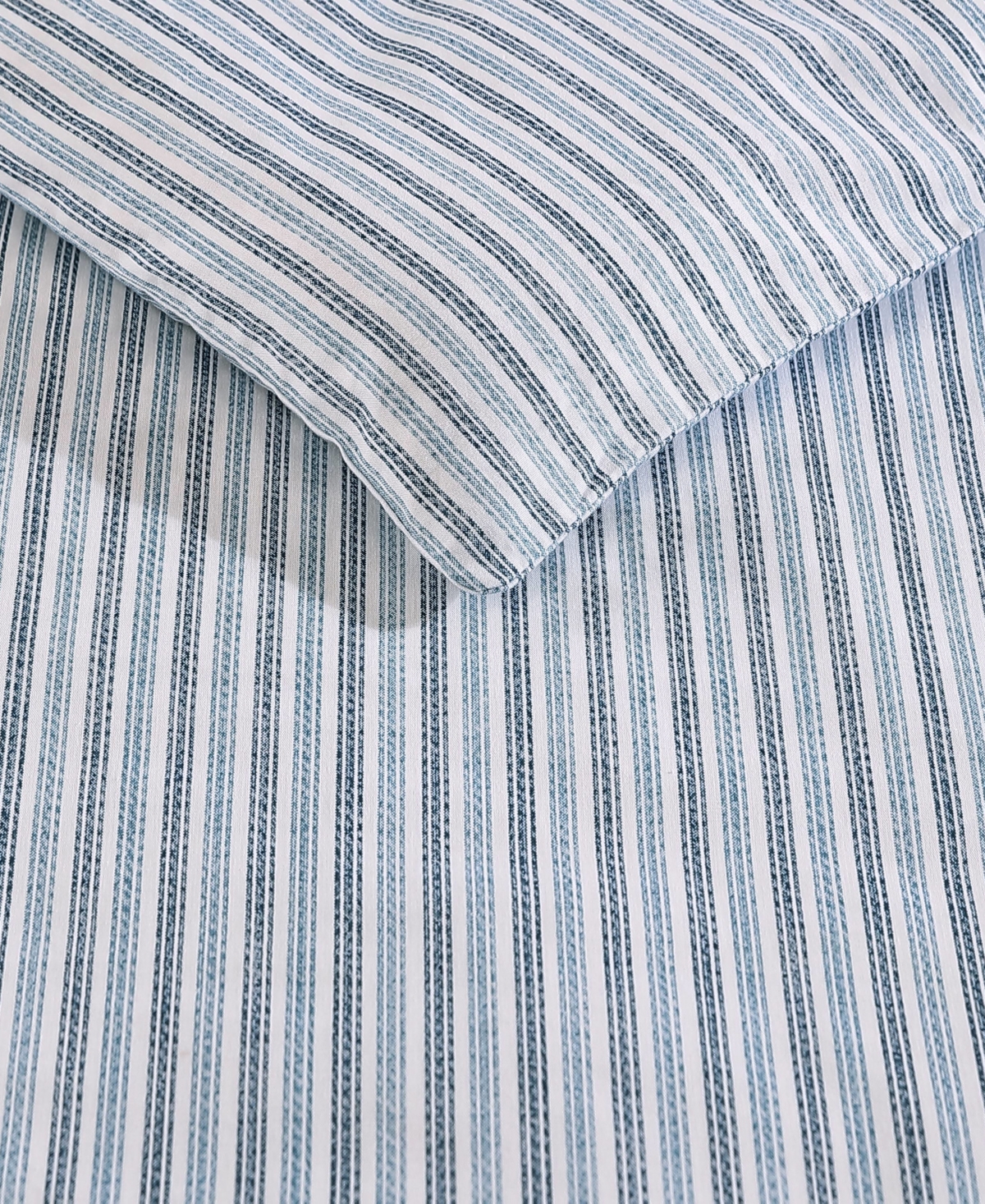 Eddie Bauer Ticking Stripe Cotton Percale Piece Duvet Cover Set