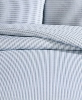 Ticking Stripe Cotton Percale 3 Piece Duvet Cover Set, King