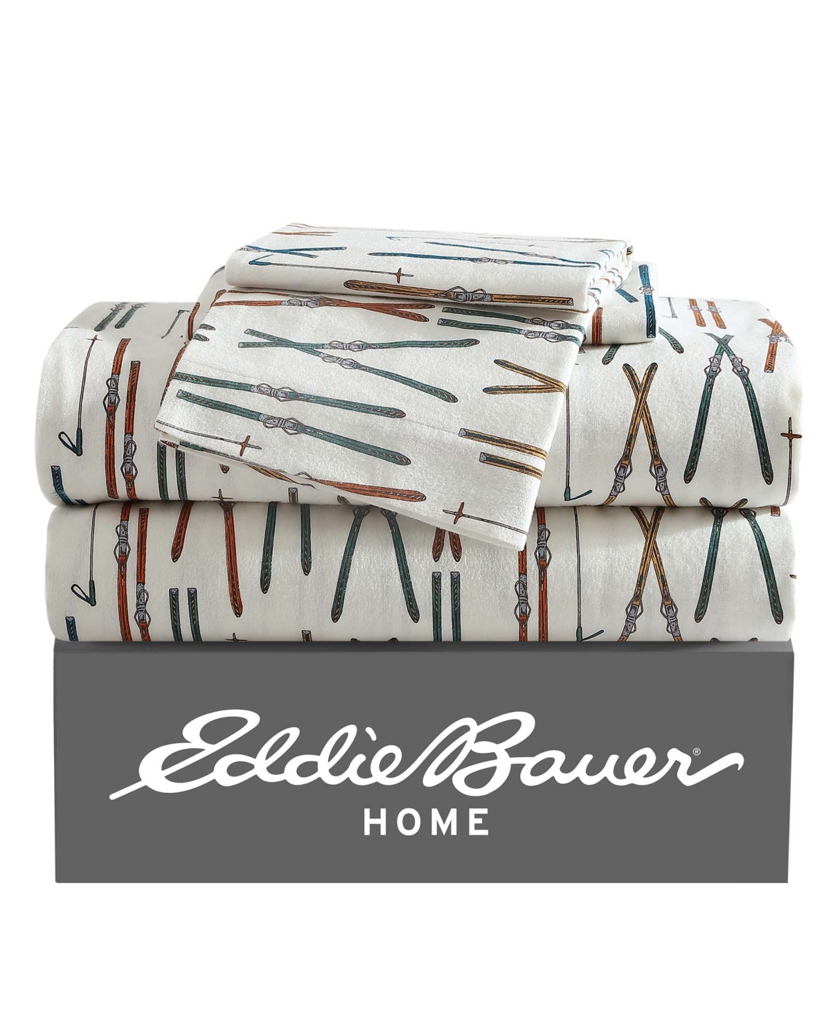 Eddie Bauer Printed Cotton Flannel 3-pc. Sheet Set, Twin In Ski Line