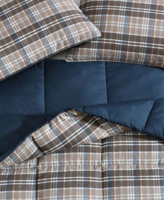 Rugged Plaid Microsuede Reversible Comforter Set, Twin