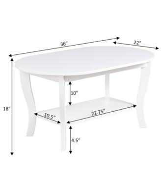 36" Medium-Density Fiberboard American Heritage Oval Coffee Table