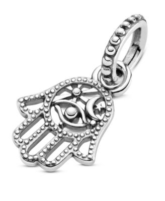 Sterling Silver Protective Hamsa Hand Dangle Charm
