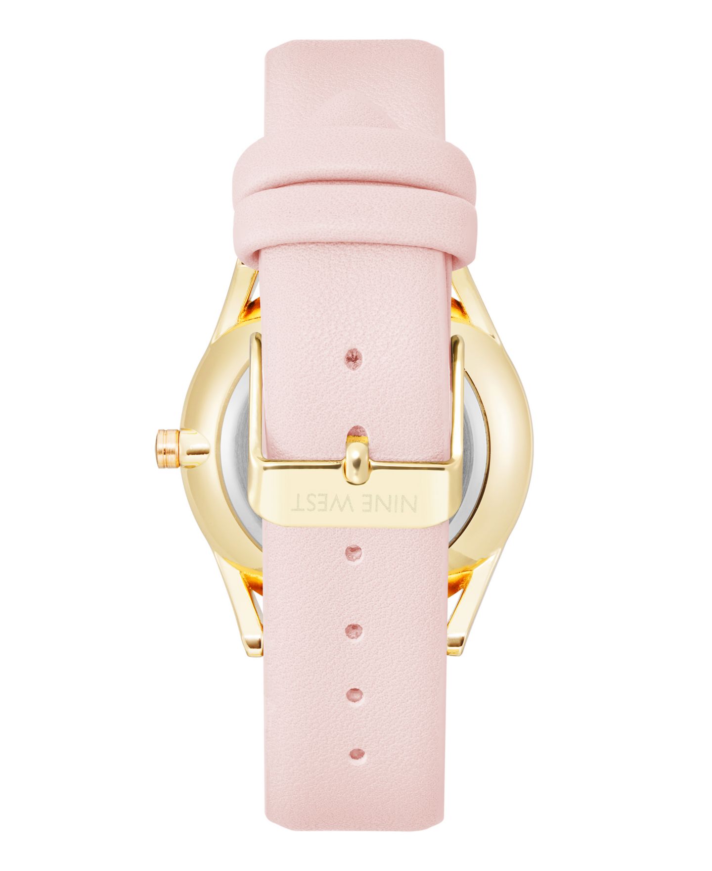 Женские часы Nine West Quartz Pink Faux Leather Band Watch, 36mm — фото 2