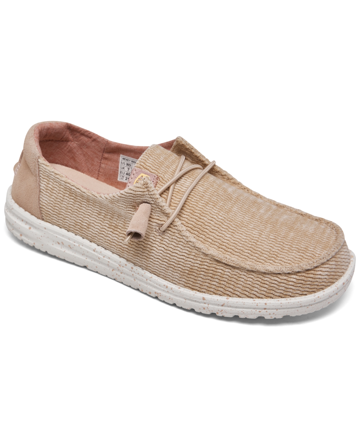 Women's Wendy Corduroy Slip-On Casual Moccasin Sneakers from Finish Line - Pink
