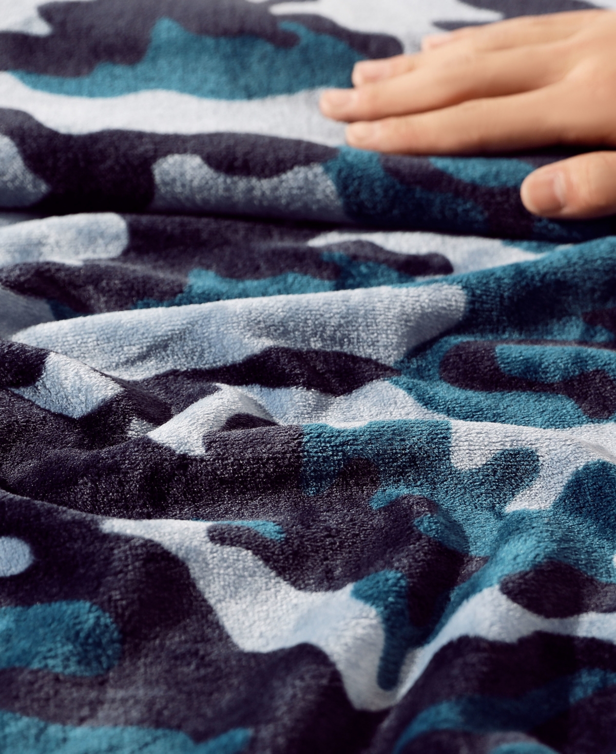 Shop Kenneth Cole Reaction Blend Out Ultra Soft Plush Fleece Throw, 70" X 50" In Navy
