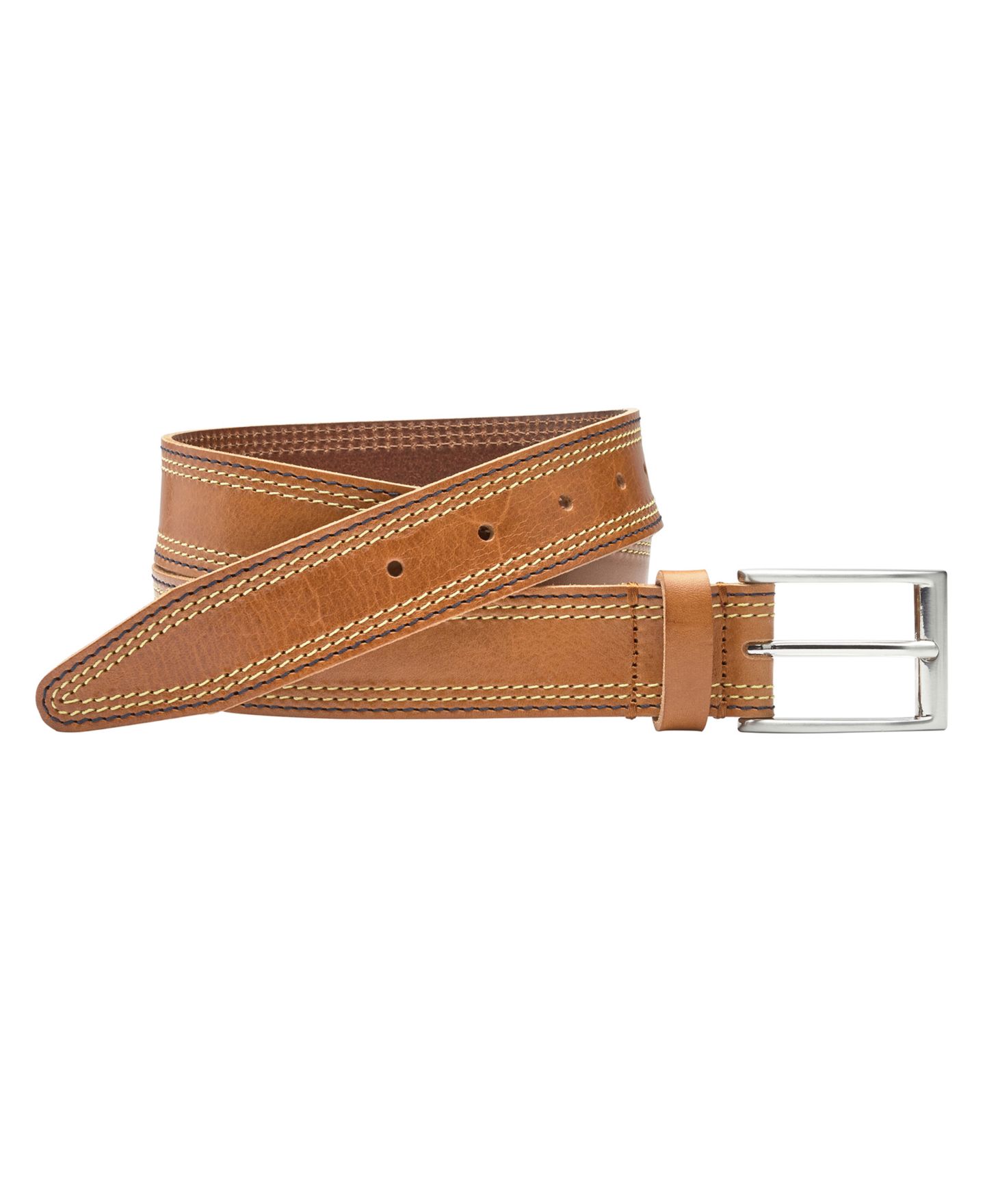 Мужской ремень Johnston & Murphy Triple Contrast Stitched Belt — фото 1