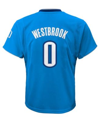 Nike Oklahoma City Thunder No0 Russell Westbrook Black Blue Stitched NBA Swingman Jersey