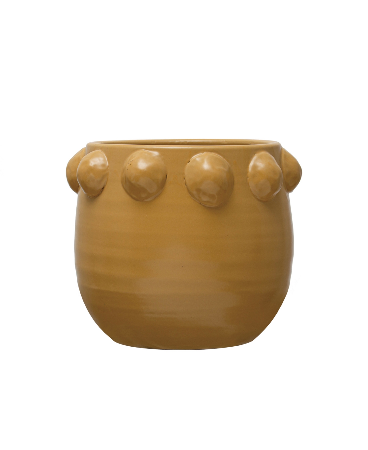 Terracotta Planter with Raised Dots - Yellow
