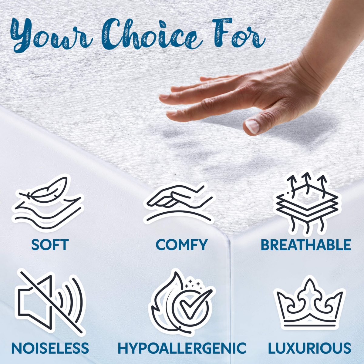 Guardmax Mattress Protector Fitted Sheet - Terry Cotton Waterproof Mattress Protector- Soft & Comfortable Mattress Cover with 13 Inch Deep Pocket