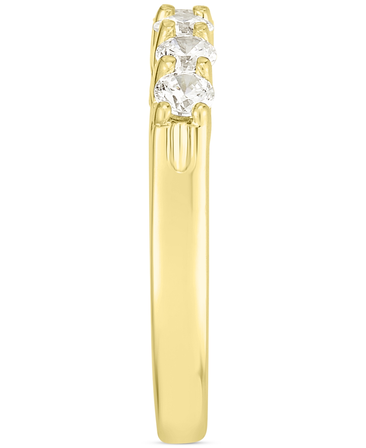 Macy's Diamond Seven Stone Polished Band (1/2 Ct. T.w.) In 14k Gold In Yellow Gold