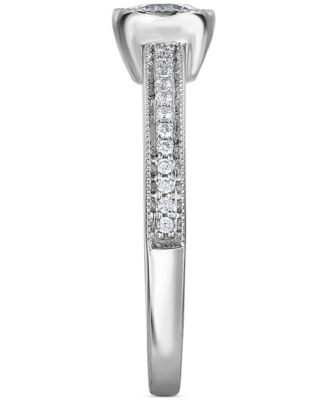 Diamond Bezel Milgrain Engagement Ring (5/8 ct. t.w.) in 14k White Gold