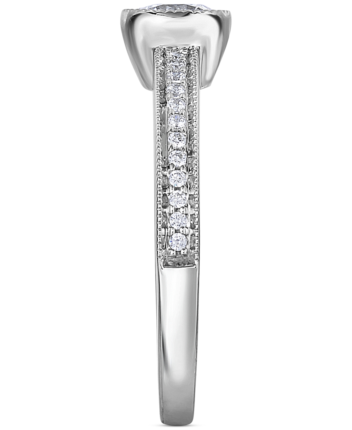 MACY'S DIAMOND BEZEL MILGRAIN ENGAGEMENT RING (5/8 CT. T.W.) IN 14K WHITE GOLD 