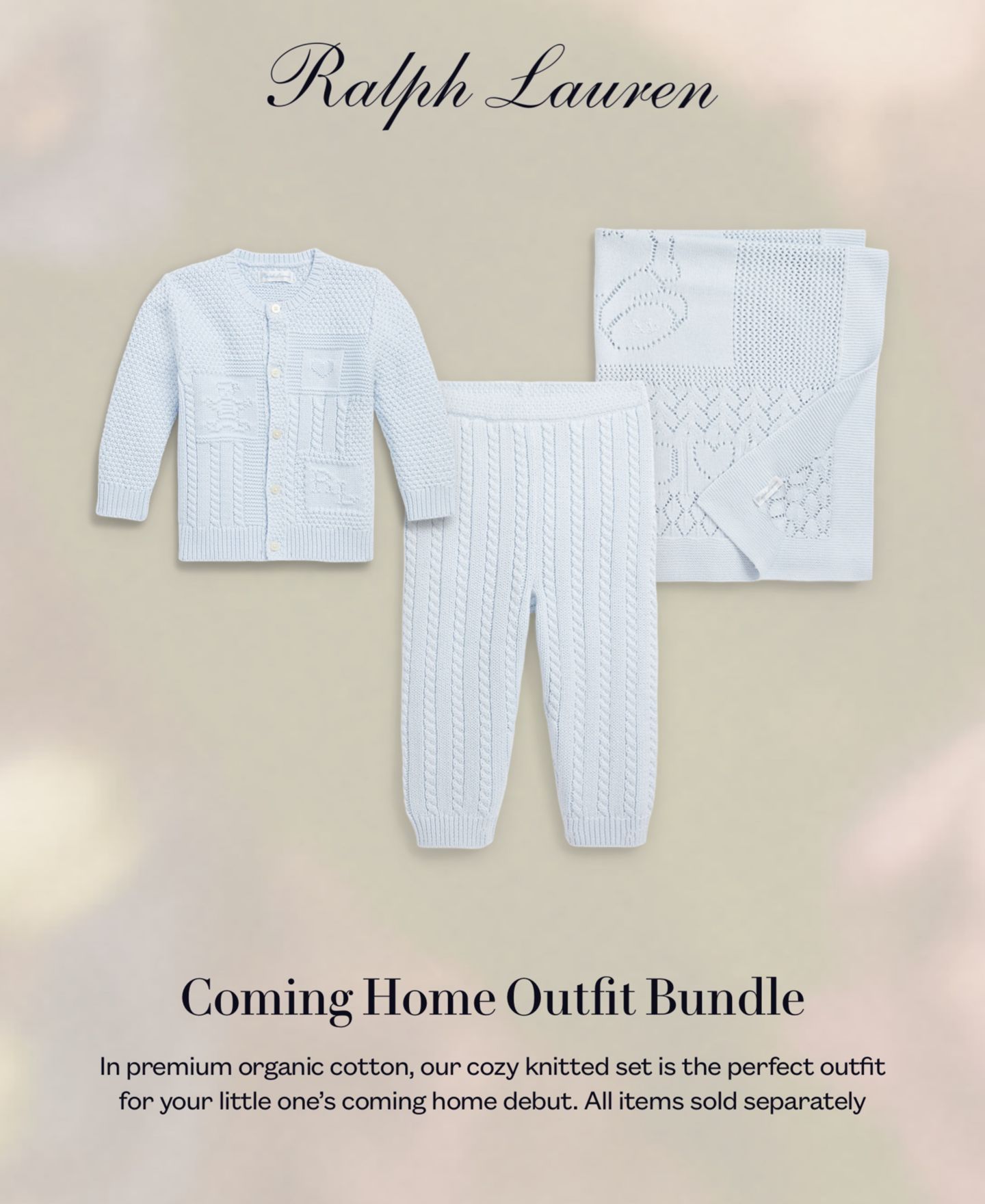 Брюки Polo Ralph Lauren Baby Boys or Girls Cotton Cable Knit Sweater Pants, цвет: Синий — фото 3