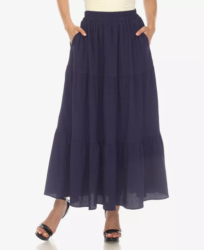 Women's Pleated Tiered Maxi Skirt