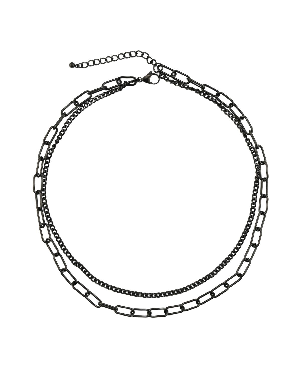 Tina Layered Necklace - Gunmetal