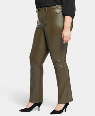 Plus Size Artificial Leather Marilyn Straight Pants