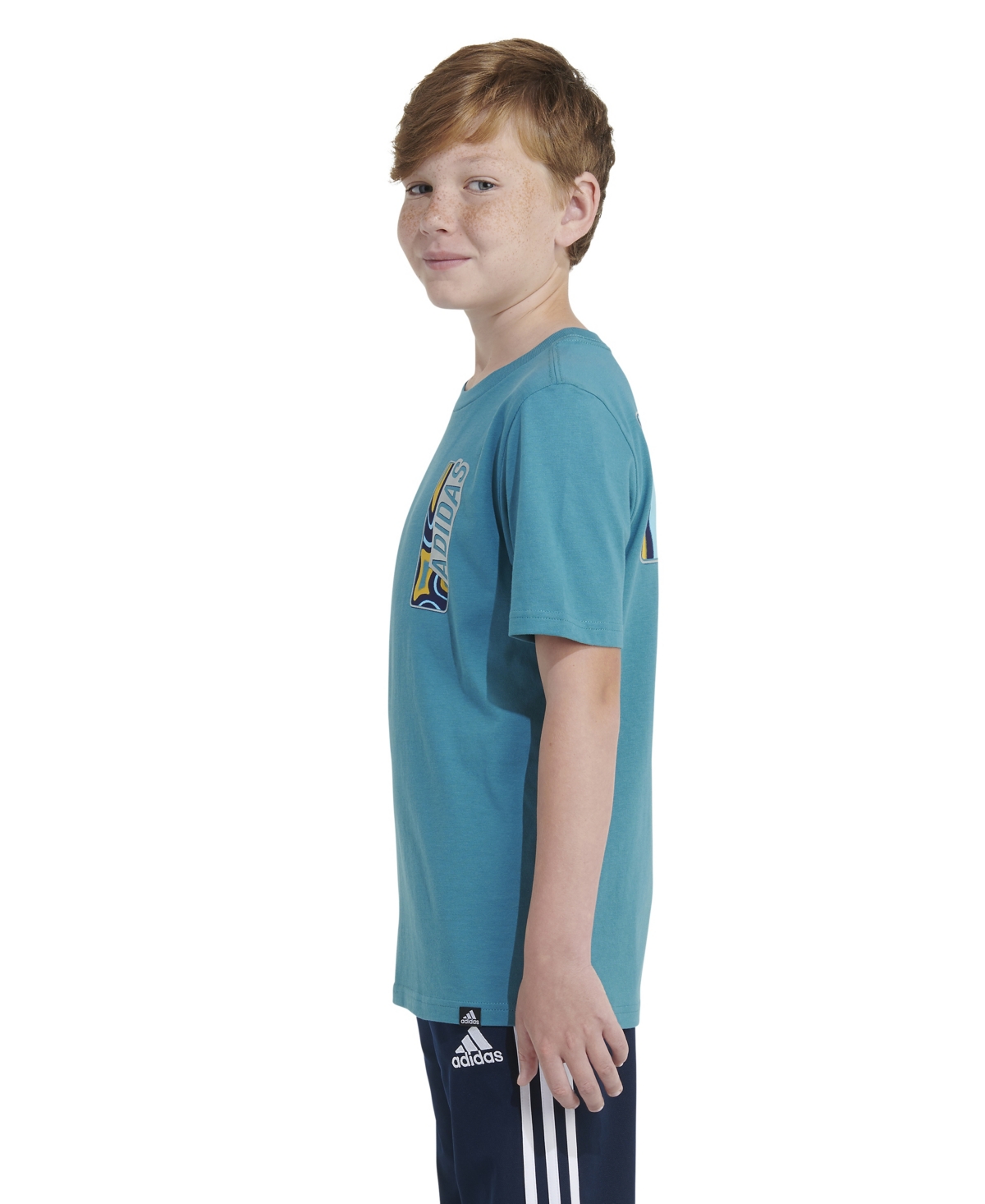Shop Adidas Originals Big Boys Short Sleeve Liquid Map T-shirt In Arctic Fusion