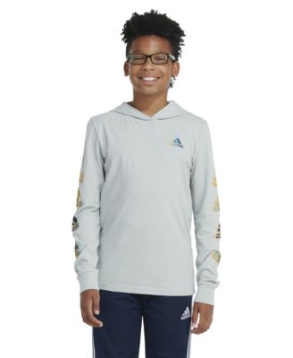 Adidas long sleeve hooded t shirt on sale