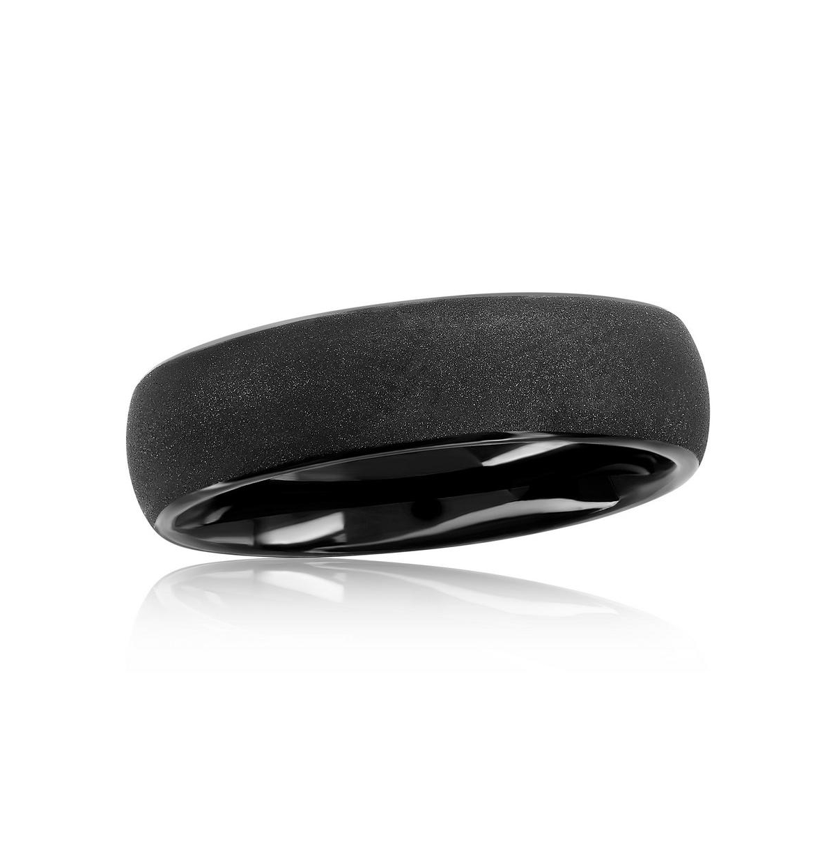 Black Plated Tungsten Ring - Matte Finish - Black