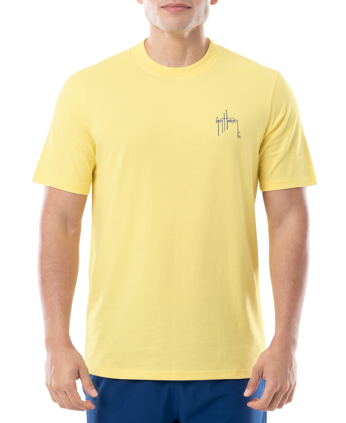 Shop Guy Harvey Men's Offshore Fishing Boat Logo Graphic T-shirt In Sunshine