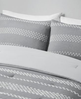 Drew 5-Pc. Clipped Jacquard Comforter Set