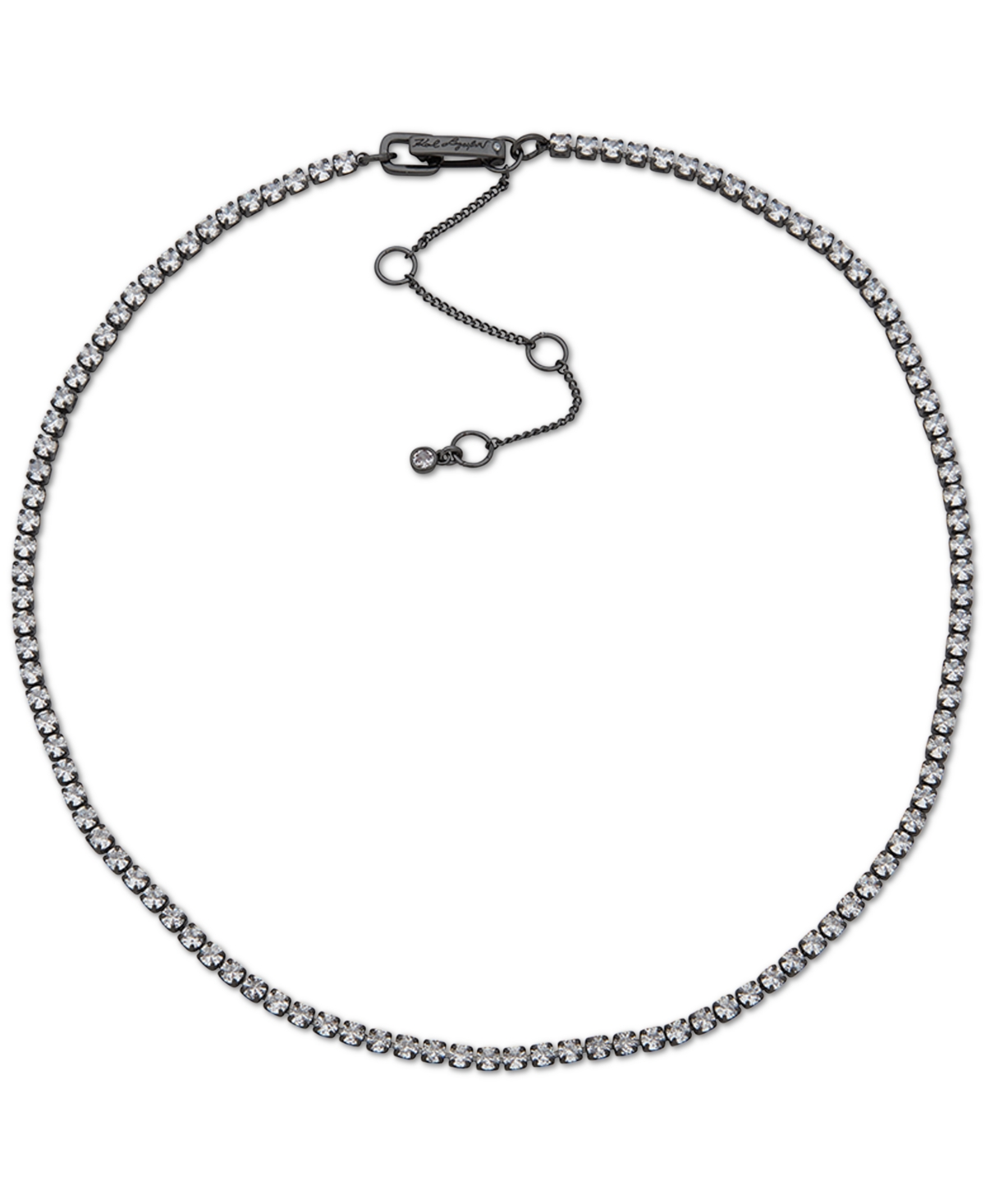 Karl Lagerfeld Hematite-tone Crystal Tennis Collar Necklace, 16" + 3" Extender