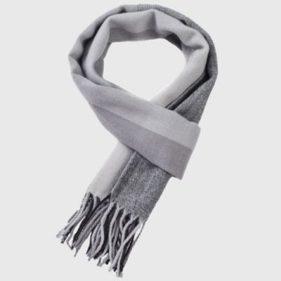 Men's Scarf Soft Knit Winter Scarves Plaid Striped or Solid Neck Covering Long Warm Stylish