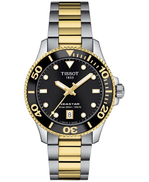 Женские часы Tissot Swiss Seastar 1000 Two-Tone Stainless Steel Bracelet Watch 36mm