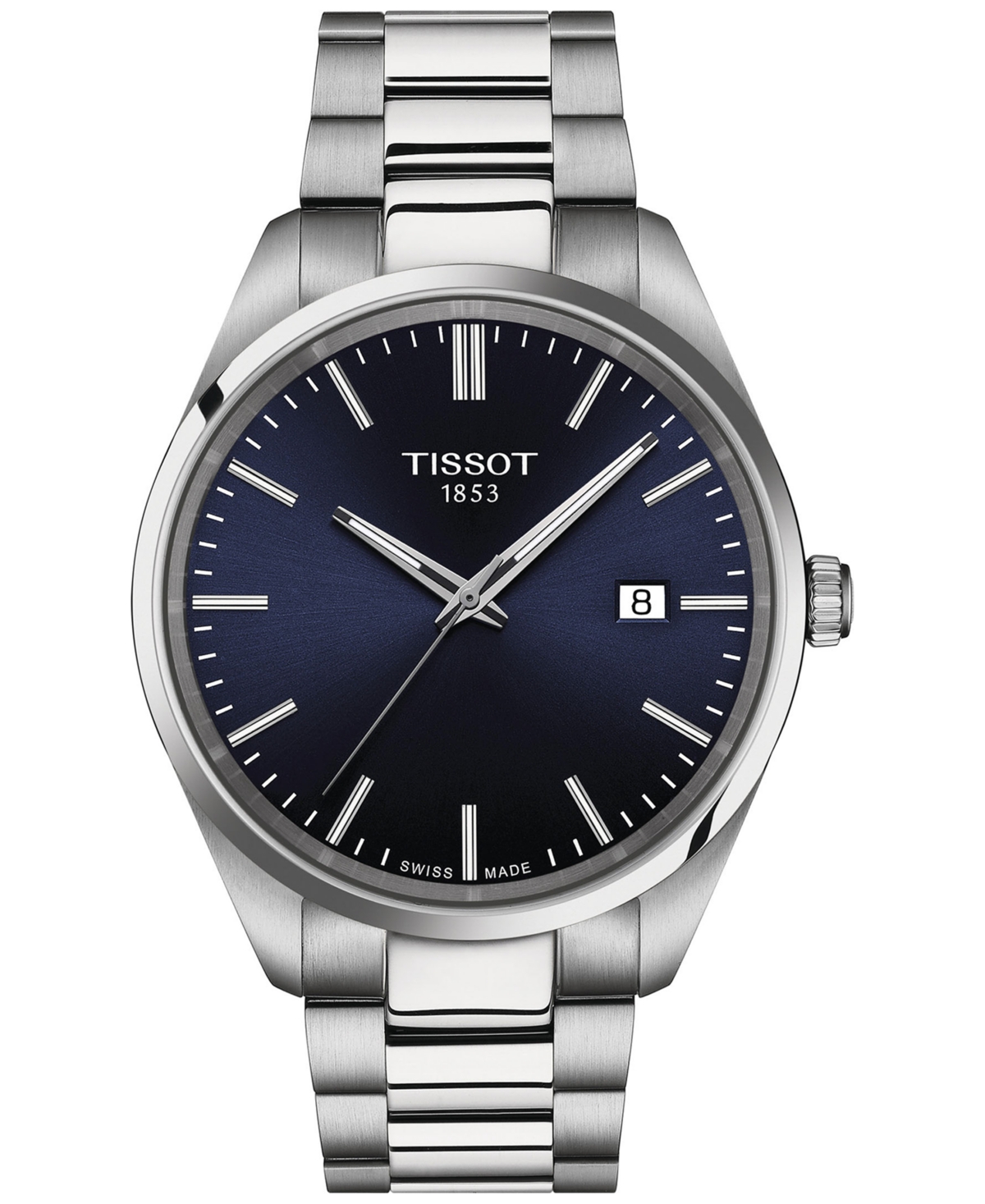 Tissot Men's Swiss Pr 100 Stainless Steel Bracelet Watch 40mm In Blue