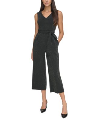 Calvin Klein - Women's Metallic Cropped Jumpsuit