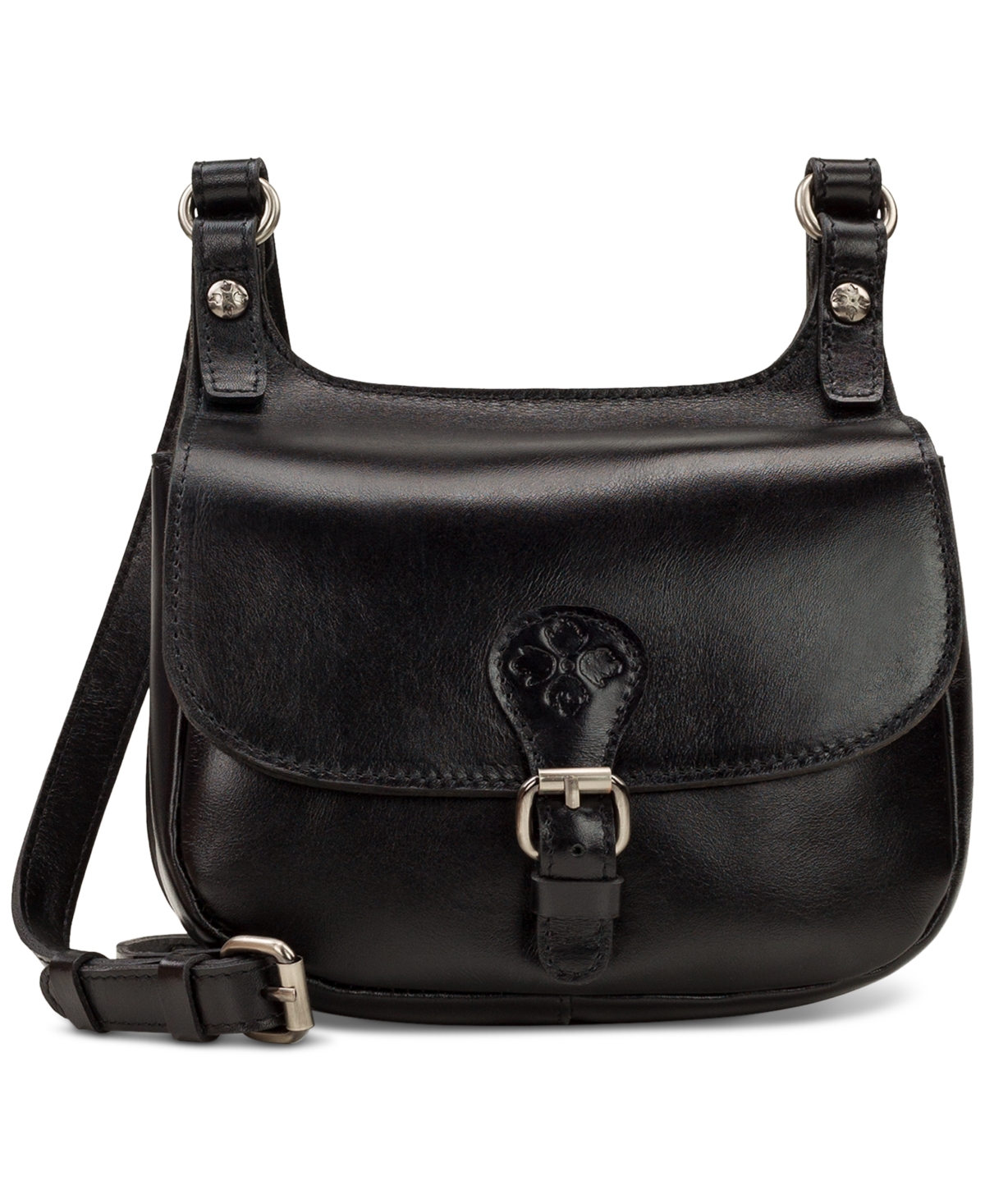 Patricia Nash Linny Leather Saddle Bag In Black