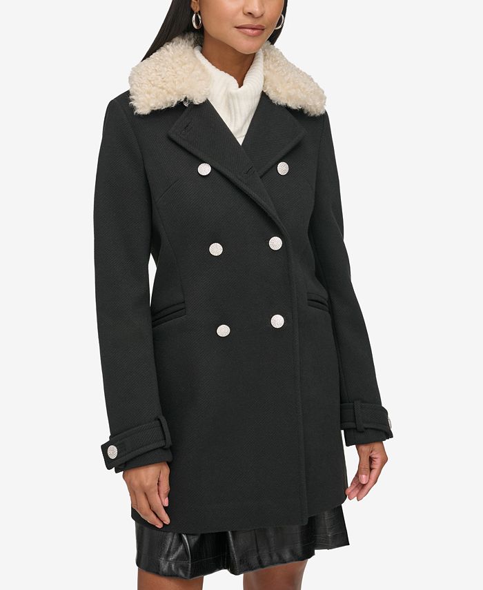 KARL LAGERFELD PARIS Women s Faux Fur Collar Jacket Macy s