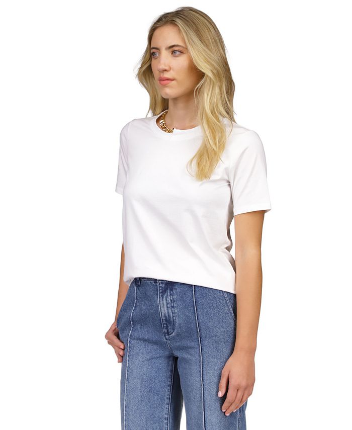 Michael Kors Women's Chain-Neck Classic T-Shirt - Macy's